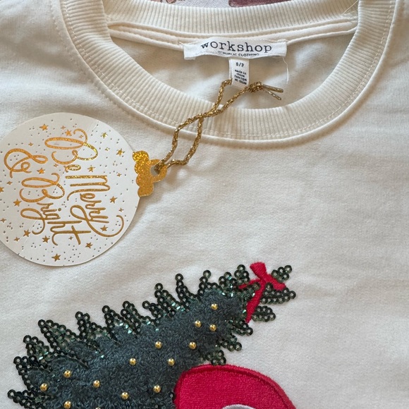 Workshop Republic Clothing Festive Cream Sweatshirt with Red Truck - Picture 3 of 5